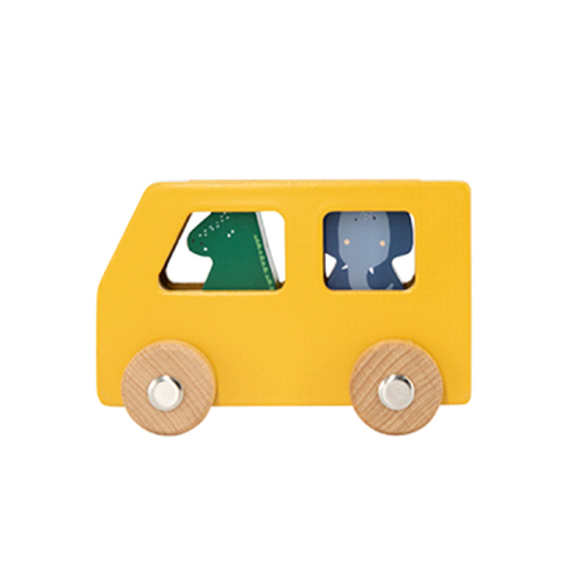 Set de voitures et d'animaux en bois 