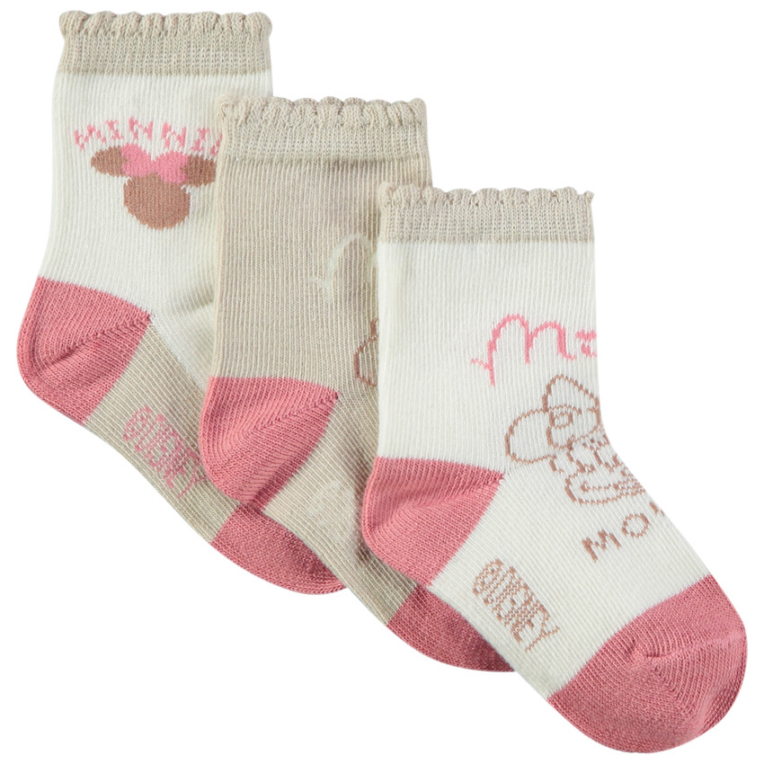 Lot de 3 paires de chaussettes print Minnie Disney pour bébé fille 