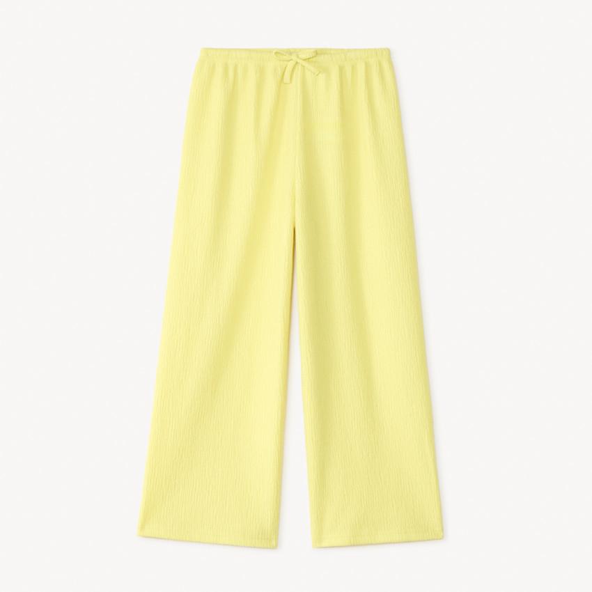 Pantalon fluide en jersey texturé uni fille 