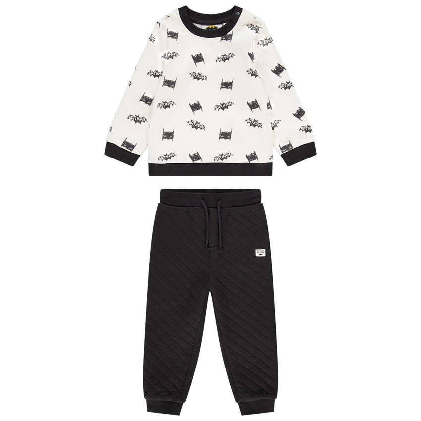 Ensemble en molleton sweat imprimé Batman + jogging matelassé pour bébé garçon 