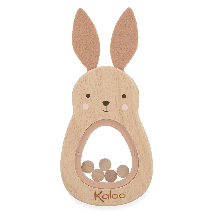 Hochet Lapin a Sons en Bois  