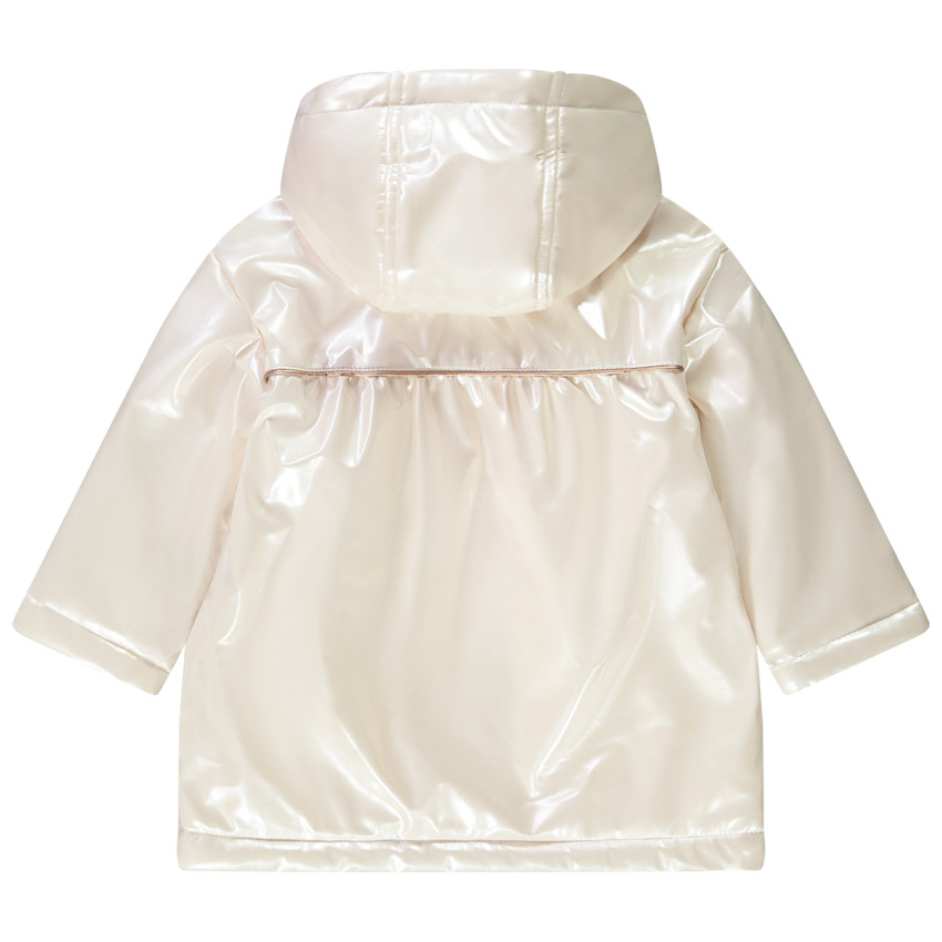 Parka gom met kap vinyl effect voor baby meisje 