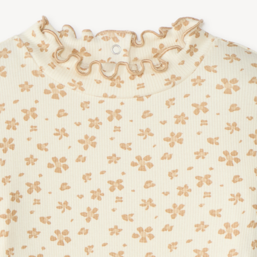 Sous-pull col montant bébé fille imprimé fleuri  