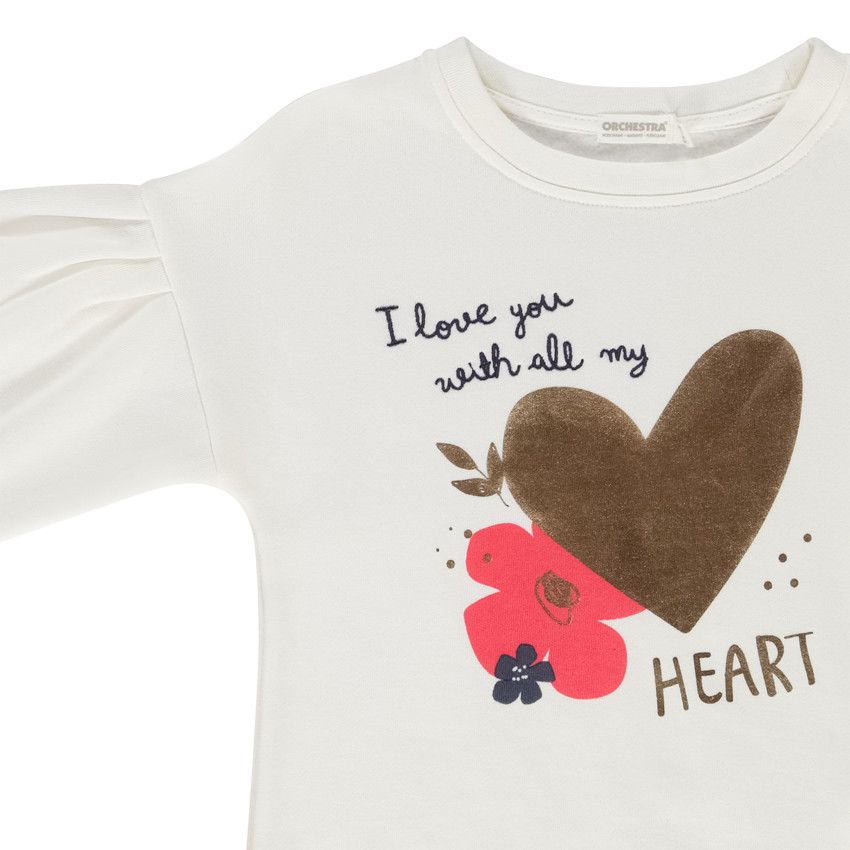 Sweat oversize en molleton printé et brodé pour fille 