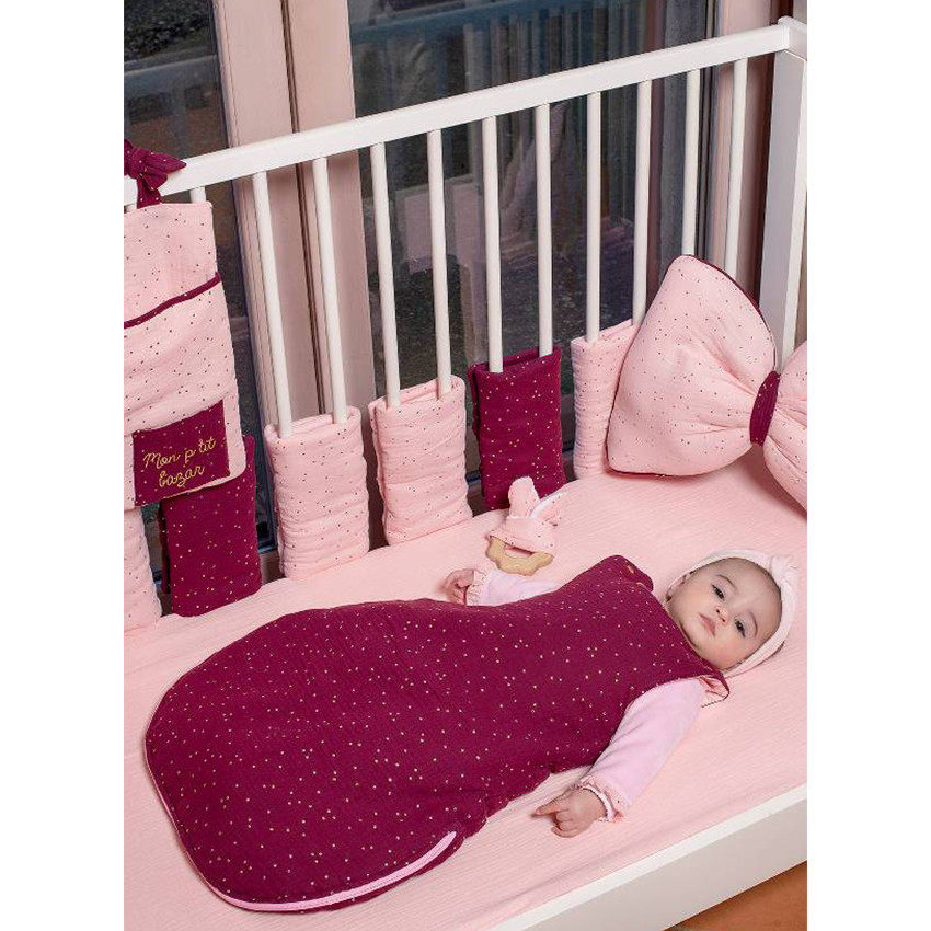 Gigoteuse sans manches réversible Girly Chic Petite Chérie 0-6 mois - Blush/Prune 