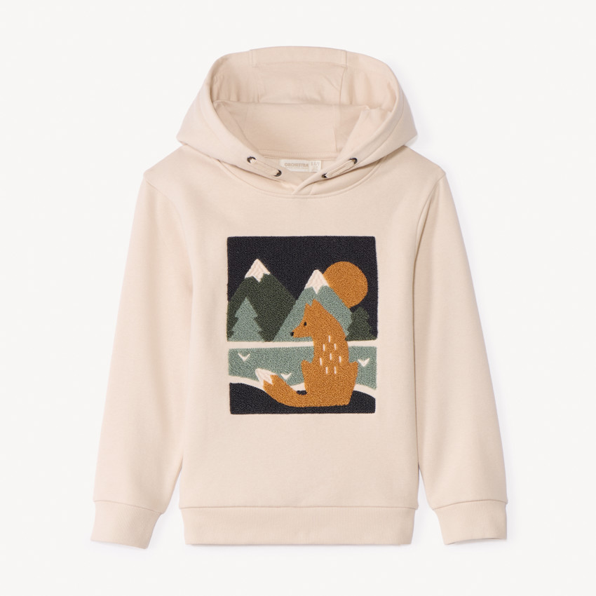 Sweatshirt van geborstelde fleece met 3D-lussenpatch jongens 