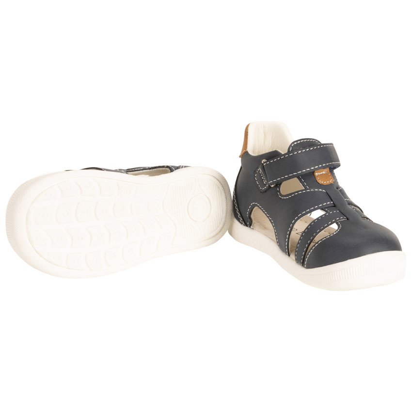 Sandalen met velcro en contrasterende inzetstukken voor baby jongen 