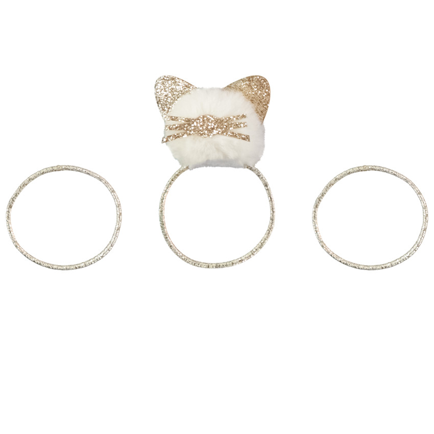 Lot de 3 élastiques dorés fantaisie pour fille 
