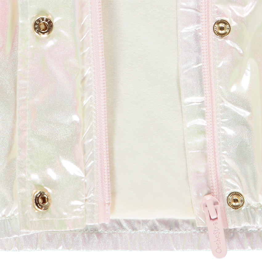 Windjack met iriserende capuchon voor meisjes 