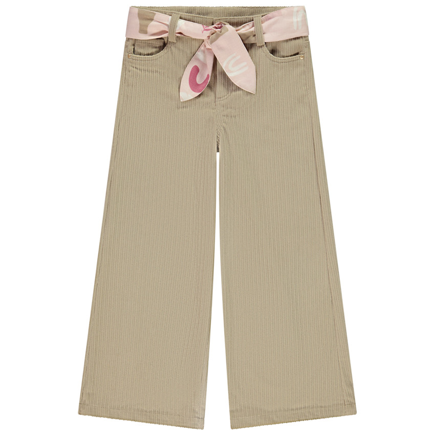 Fluwelen corduroy flared broek met ceintuur voor meisjes 