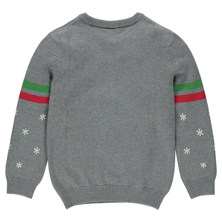 Pull en tricot Père Noel avec étoiles jacquard 