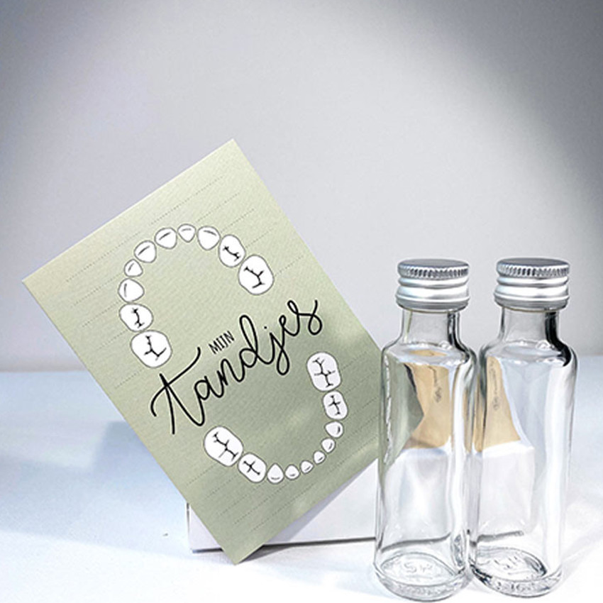 Bewaardoosje Tanden&haarlok geel 