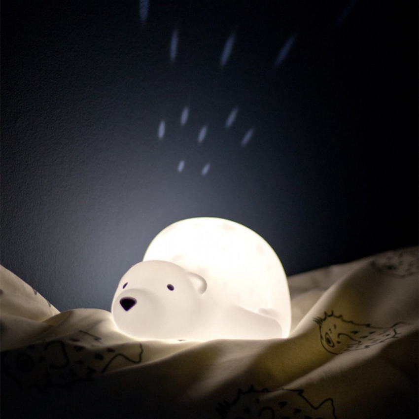 Veilleuse projecteur - Björn l'Ours polaire - Blanc - rechargeable  