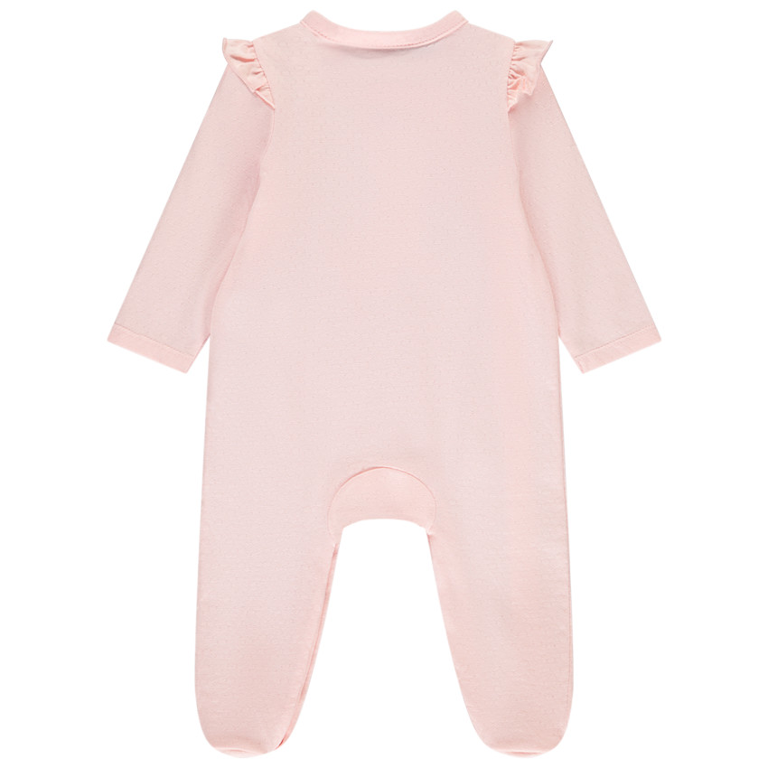 Dors-bien rose fantaisie avec print et volants pour bébé fille  