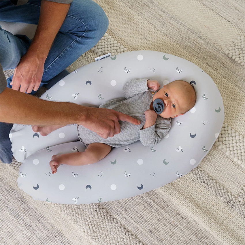 Grand coussin multi-usage Buddy Blue Grey Moon 