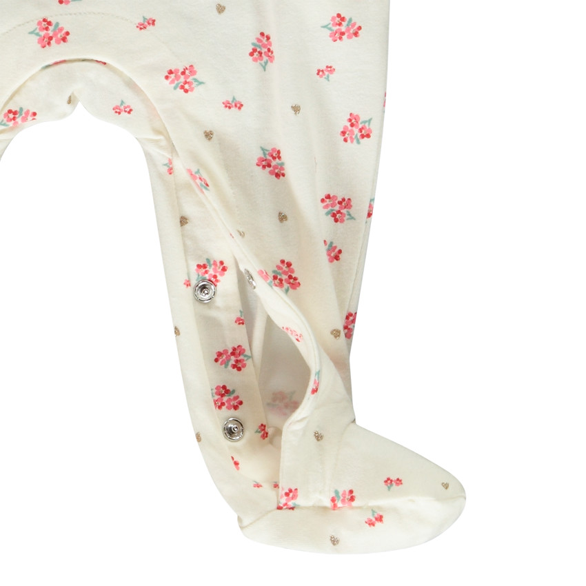 Dors-bien en jersey imprimé fleuri pour bébé fille 