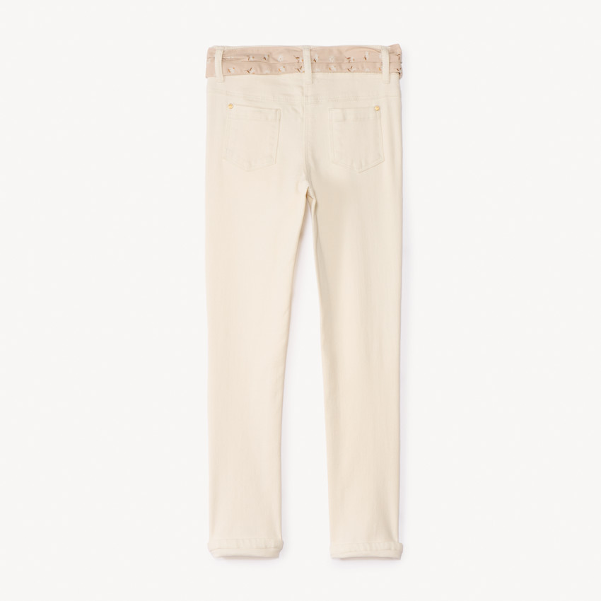 Slim jeans met een gevlochten riem voor meisjes 