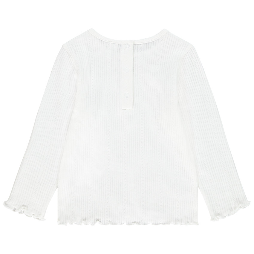 Geribd T-shirt van biokatoen met lange mouwen voor babymeisjes 