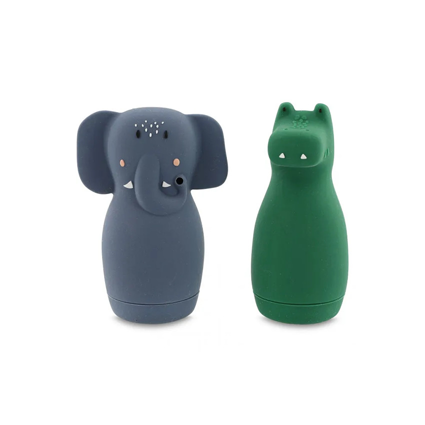 Set 2 pièces jouets de bain aspergeur Mr crocodile et Mme éléphant 