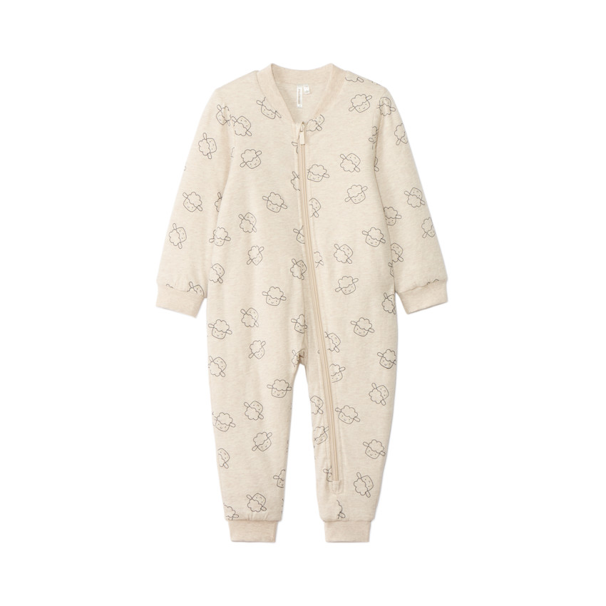 Gewatteerd jersey pyjama met schaapjesprint voor baby 