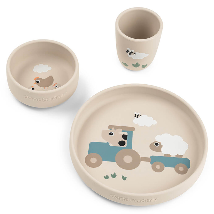 Coffret repas 3 pièces Tiny Farm Sable 