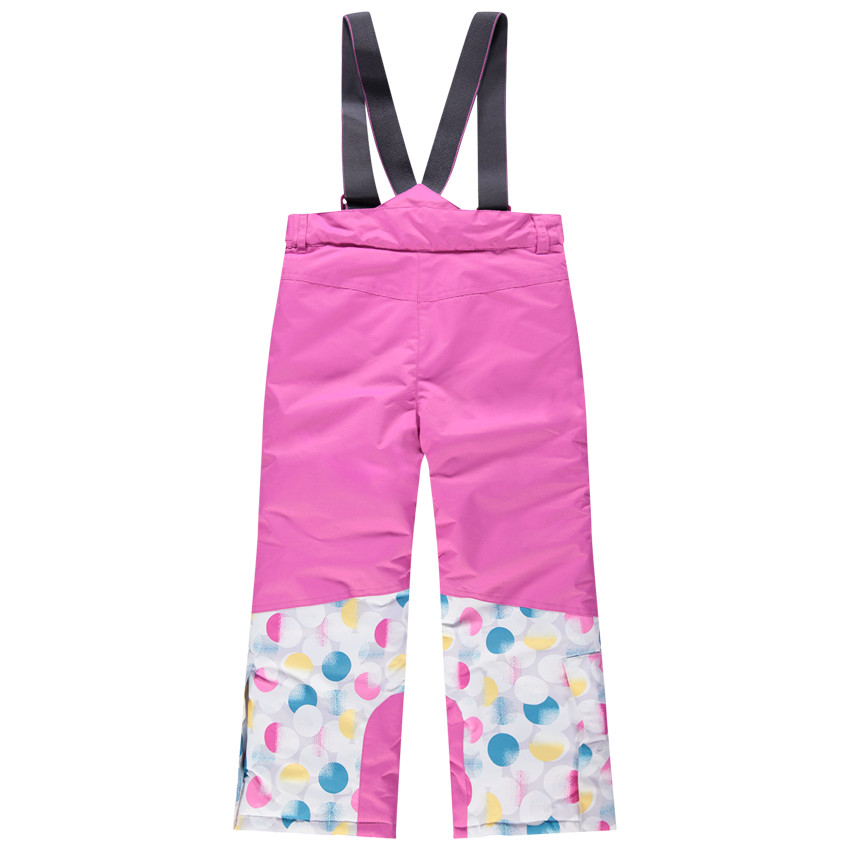 Roze skibroek met afneembare schouderbanden en zakken 