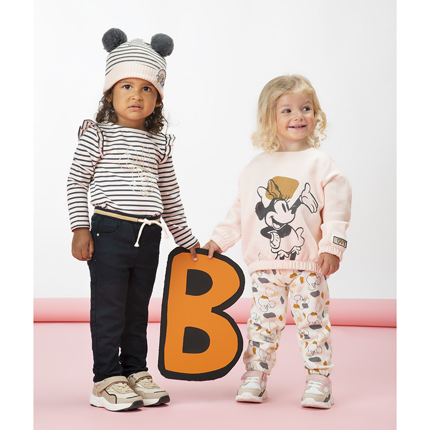 Pantalon en toile effet molleton pour bébé fille 