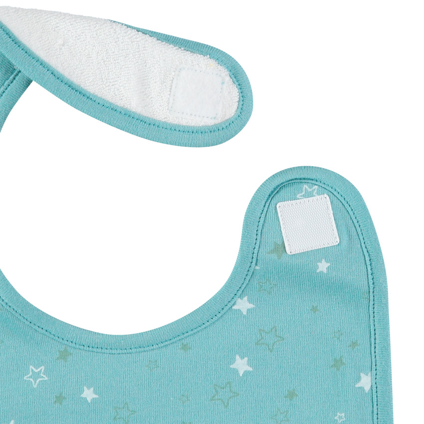 Set van 2 slabbetjes met boodschap en sterrenprint 