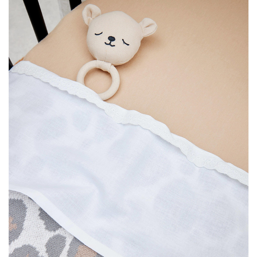 Drap dentelle berceau - 75x100 cm - Blanc 