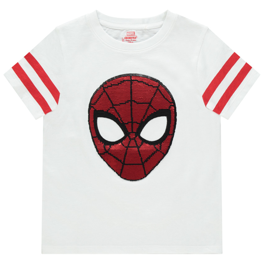 T-shirt manches courtes motif Spider-man en sequins magiques 