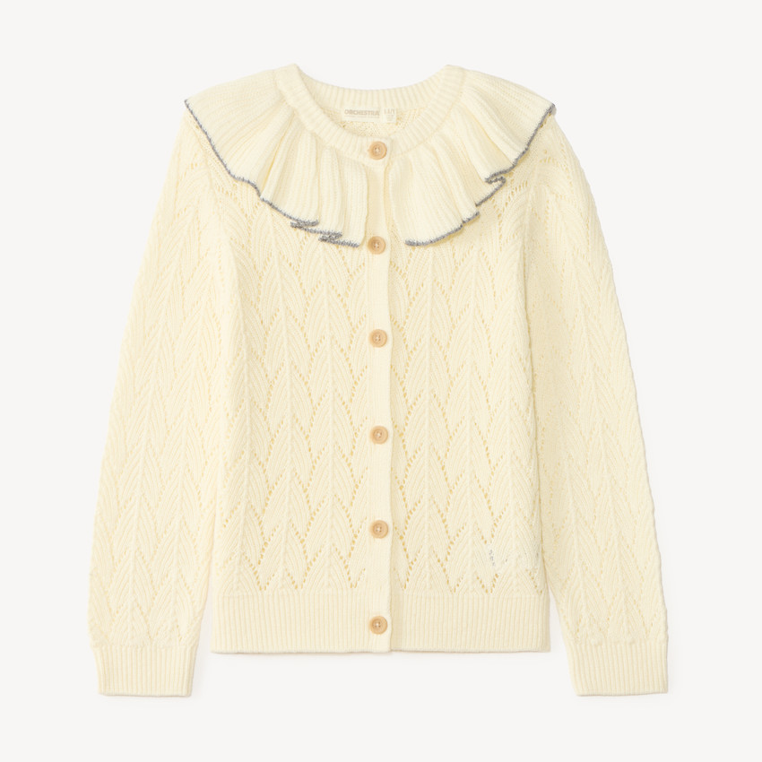 Knit vest with ruffled collar for girls 