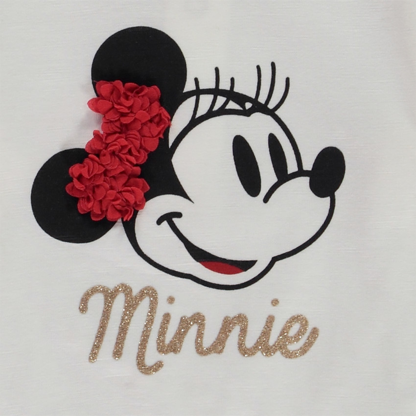 T-shirt met lange mouwen print Minnie Disney met bloemblaadjes voor babymeisje 