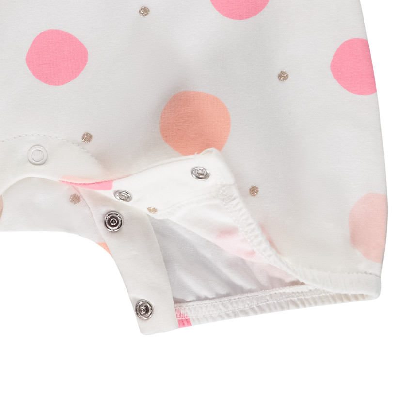 Combinaison courte imprimé pois pour bébé fille 