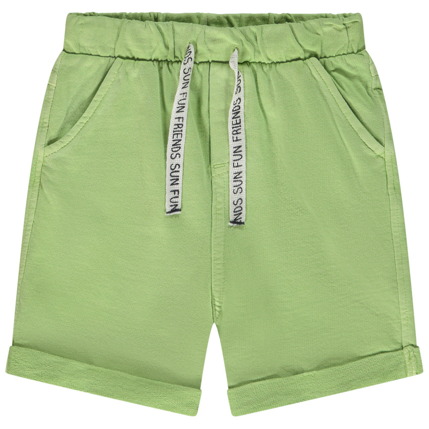 Bermuda in effen fleece voor baby jongen 