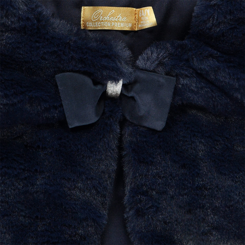 Bolero gilet in nepbont met strik voor meisjes 