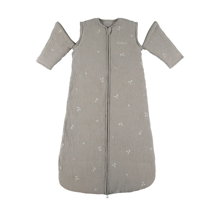 Gigoteuse à manches amovibles 100cm TOG 2 en mousseline brodée kaki 