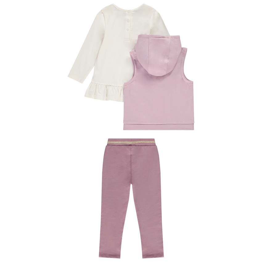 Vest zonder mouwen + T-shirt met lange mouwen + Legging voor baby meisje 