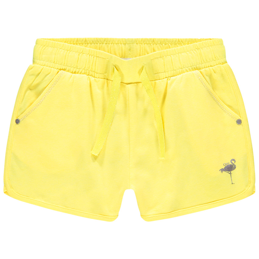Short en jersey print flamant rose en foil pour enfant fille 