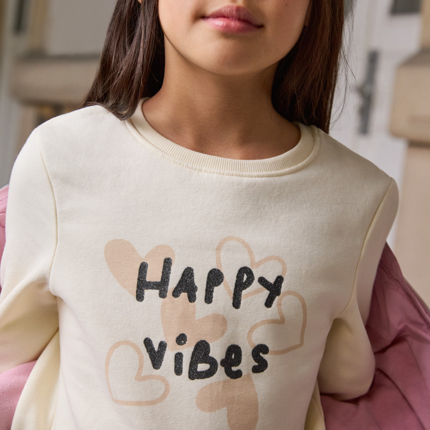 Uni sweatshirt met glinsterende print voor meisjes 