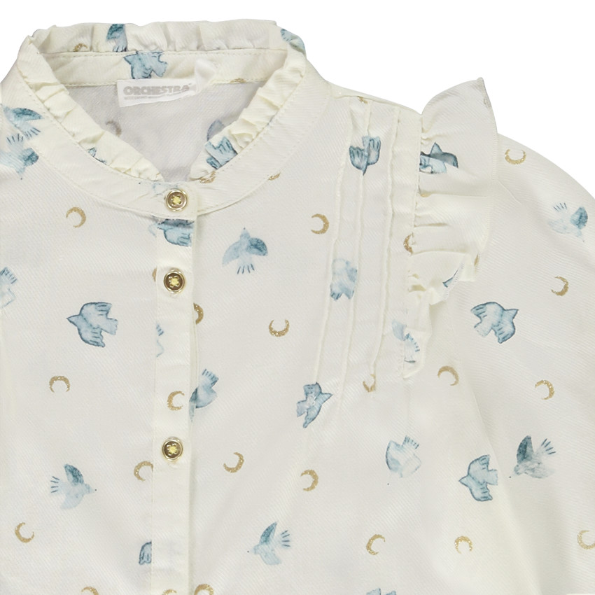 Chemise manches longues en lyocell imprimé fantaisie pour fille 