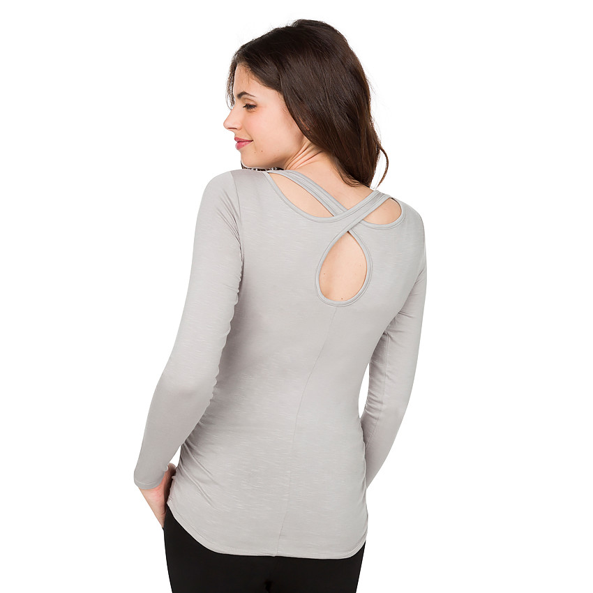 Tee-shirt manches longues de grossesse avec dos croisé 