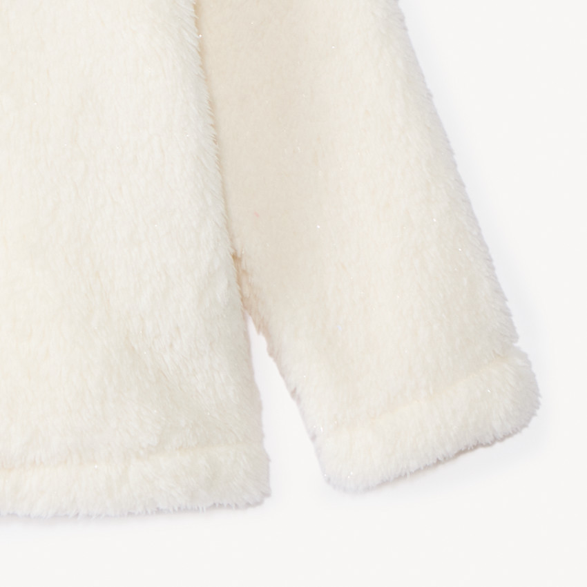 Sherpa fleecevest met kap voor babymeisje 