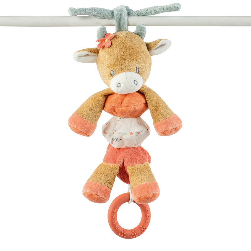 Trillende knuffel - Mila de koe - Donker warm beige - 25 cm 