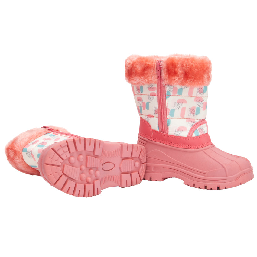 Après-ski zippés et imprimés avec fausse fourrure pour fille 