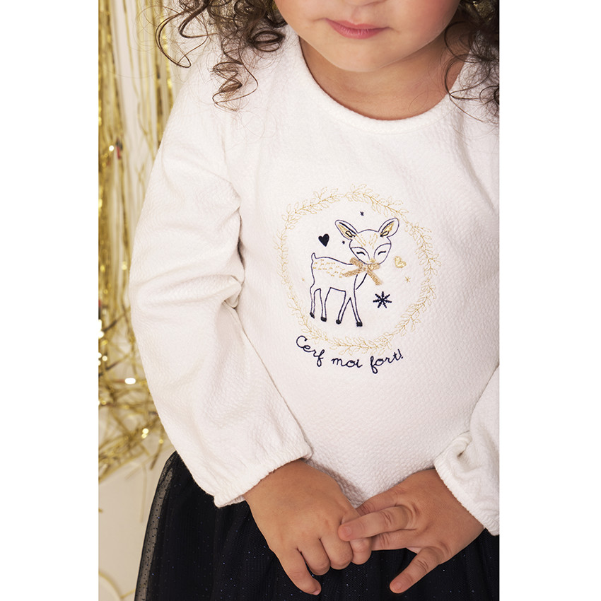 Robe de Fêtes bi-matière pour bébé fille 