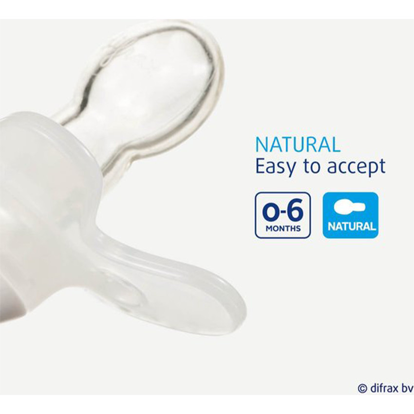Fopspeen silicone natural 0-6m Rasperry 