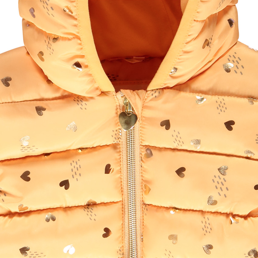 Doudoune à capuche imprimée coeurs pour bébé fille 