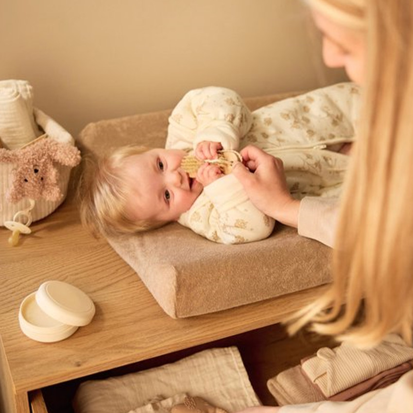 Housse matelas à langer éponge - Milky Coffee - 50x70 cm 