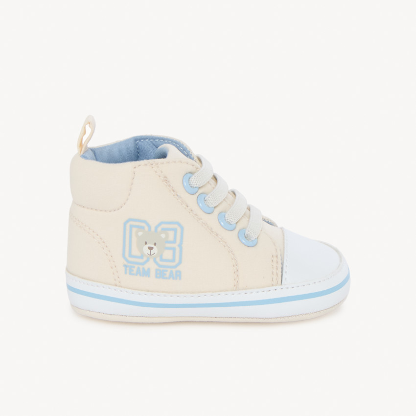 Baskets montantes en toile print ours pour bébé garçon 