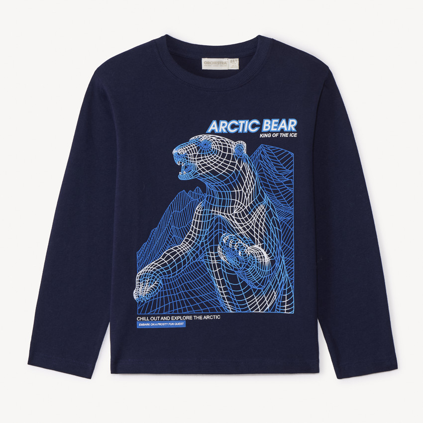 T-shirt manches longues print fantaisie Bear garçon 